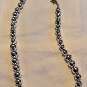 Elegant Silver Beaded Necklace